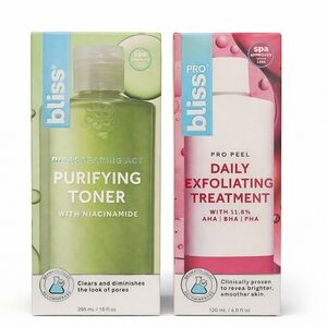 Bliss Skincare Set Pro Peel Daily Exfoliating Treatment + Disappearing Act Purif
